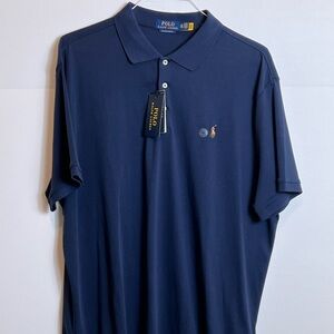 Polo Ralph Lauren navy blue polo shirt. Size XXL Custom Slim Fit.